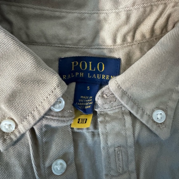 Polo Ralph Lauren Khaki Shirt Dress with Belt - Picture 2 of 3